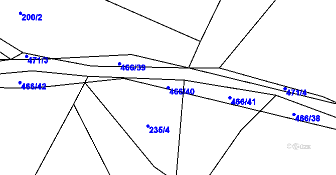 Parcela st. 466/40 v KÚ Dědovice, Katastrální mapa