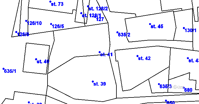 Parcela st. 41 v KÚ Dolní Ostrovec, Katastrální mapa