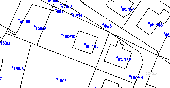 Parcela st. 125 v KÚ Dolní Ostrovec, Katastrální mapa