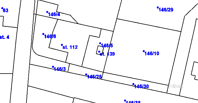 Parcela st. 139 v KÚ Dolní Ostrovec, Katastrální mapa