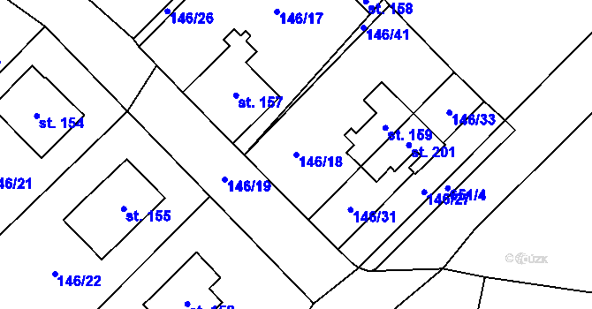 Parcela st. 146/18 v KÚ Dolní Ostrovec, Katastrální mapa