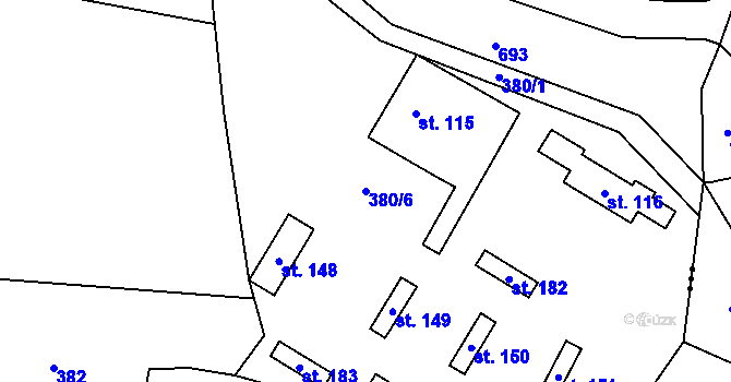 Parcela st. 380/6 v KÚ Dolní Ostrovec, Katastrální mapa