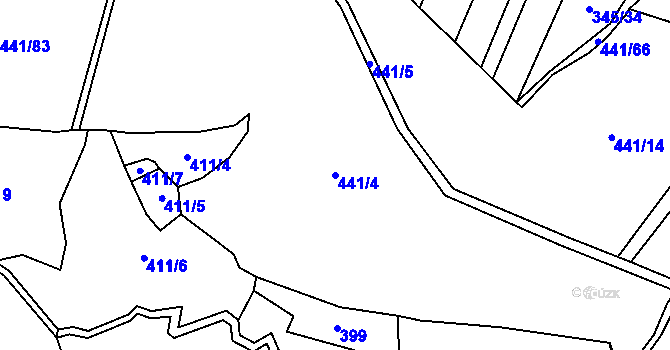 Parcela st. 441/4 v KÚ Dolní Ostrovec, Katastrální mapa