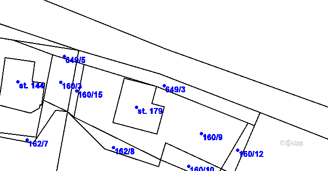 Parcela st. 649/3 v KÚ Dolní Ostrovec, Katastrální mapa