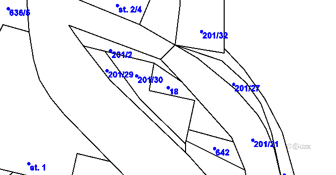 Parcela st. 18 v KÚ Dolní Ostrovec, Katastrální mapa