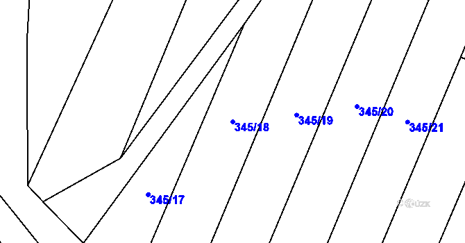 Parcela st. 345/18 v KÚ Dolní Ostrovec, Katastrální mapa