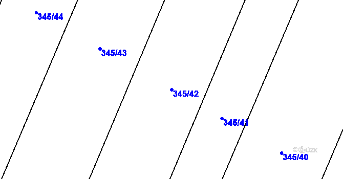 Parcela st. 345/42 v KÚ Dolní Ostrovec, Katastrální mapa