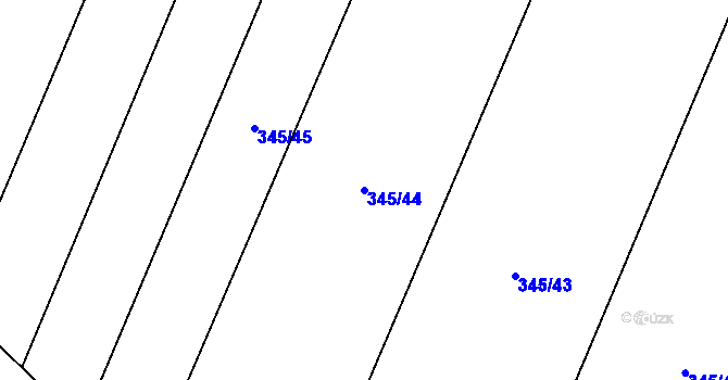 Parcela st. 345/44 v KÚ Dolní Ostrovec, Katastrální mapa