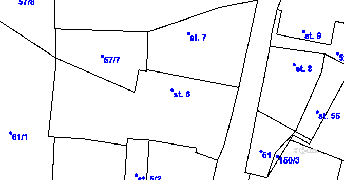 Parcela st. 6 v KÚ Horní Ostrovec, Katastrální mapa