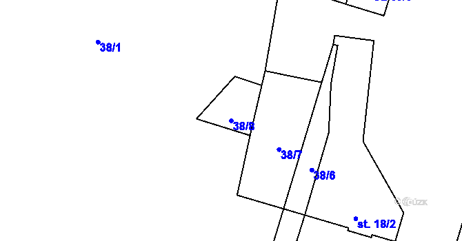 Parcela st. 38/8 v KÚ Horní Ostrovec, Katastrální mapa