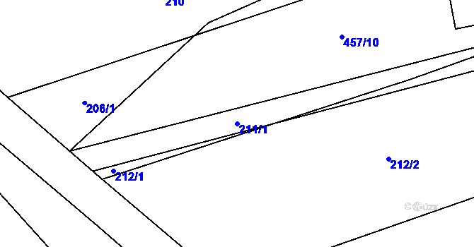 Parcela st. 211/1 v KÚ Lhotka u Terešova, Katastrální mapa