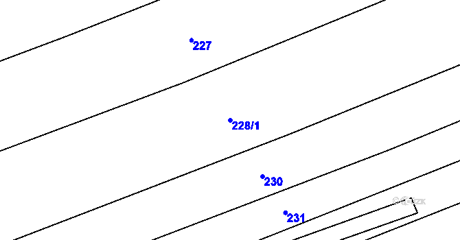 Parcela st. 228/1 v KÚ Lhotka u Terešova, Katastrální mapa