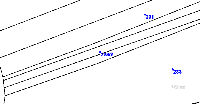 Parcela st. 228/2 v KÚ Lhotka u Terešova, Katastrální mapa