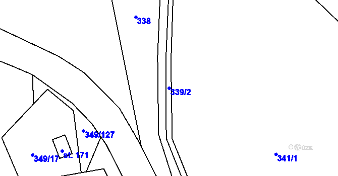 Parcela st. 339/2 v KÚ Lhotka u Terešova, Katastrální mapa