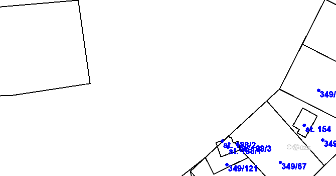 Parcela st. 349/40 v KÚ Lhotka u Terešova, Katastrální mapa