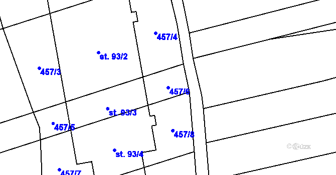 Parcela st. 457/6 v KÚ Lhotka u Terešova, Katastrální mapa