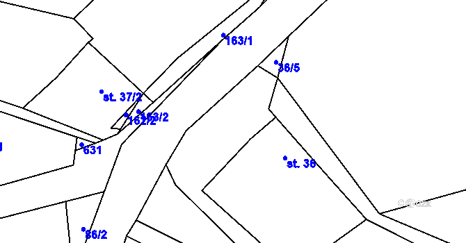 Parcela st. 33 v KÚ Ostrovec u Terešova, Katastrální mapa