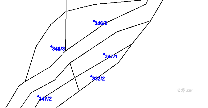 Parcela st. 347/1 v KÚ Ostrovec u Terešova, Katastrální mapa