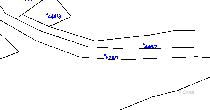 Parcela st. 529/1 v KÚ Ostrovec u Terešova, Katastrální mapa