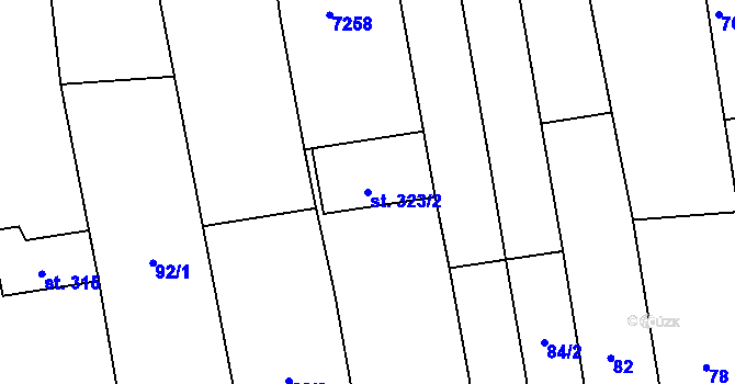 Parcela st. 323/2 v KÚ Ostrožská Lhota, Katastrální mapa