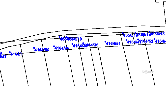 Parcela st. 4164/35 v KÚ Ostrožská Lhota, Katastrální mapa
