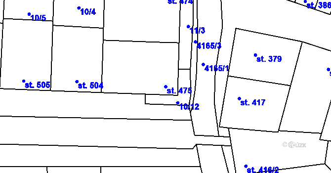 Parcela st. 475 v KÚ Ostrožská Lhota, Katastrální mapa