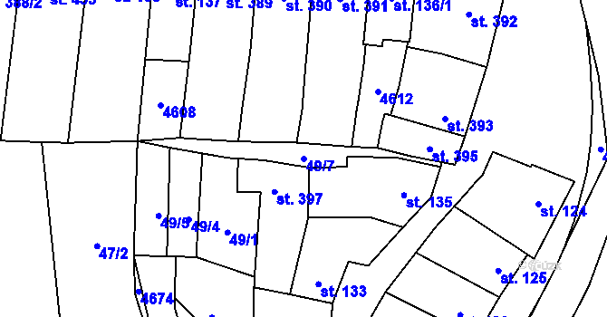 Parcela st. 49/7 v KÚ Ostrožská Lhota, Katastrální mapa