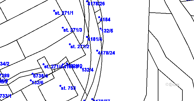 Parcela st. 4178/24 v KÚ Ostrožská Lhota, Katastrální mapa