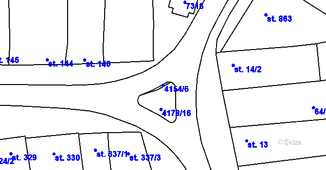 Parcela st. 4154/6 v KÚ Ostrožská Lhota, Katastrální mapa