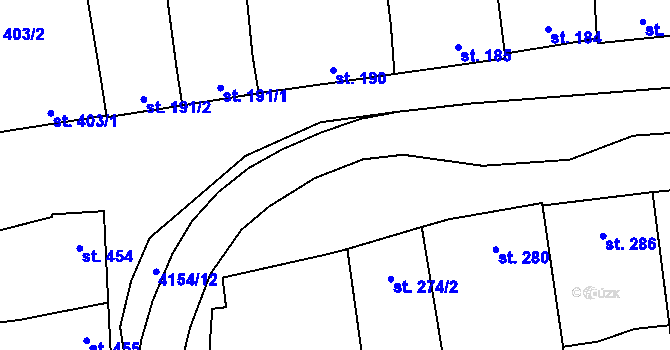 Parcela st. 4154/13 v KÚ Ostrožská Lhota, Katastrální mapa