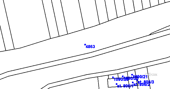 Parcela st. 4863 v KÚ Ostrožská Lhota, Katastrální mapa