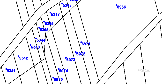 Parcela st. 6971 v KÚ Ostrožská Lhota, Katastrální mapa