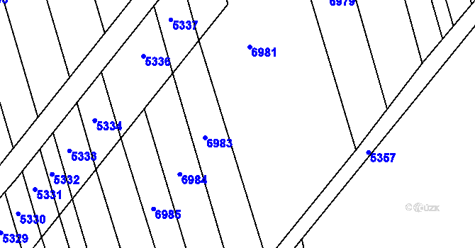 Parcela st. 6982 v KÚ Ostrožská Lhota, Katastrální mapa