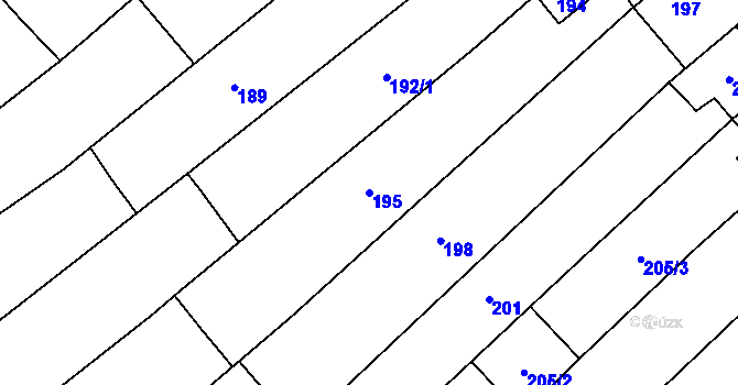 Parcela st. 195 v KÚ Chylice, Katastrální mapa