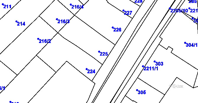 Parcela st. 225 v KÚ Chylice, Katastrální mapa