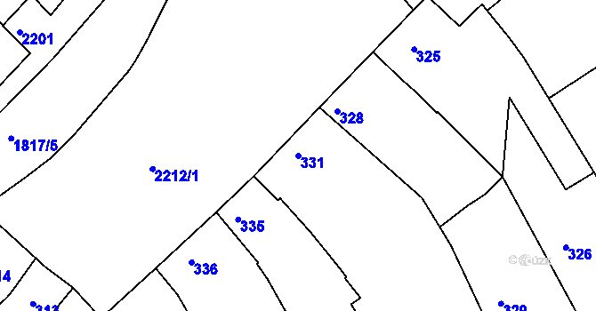 Parcela st. 331 v KÚ Chylice, Katastrální mapa