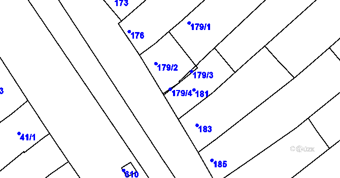 Parcela st. 179/4 v KÚ Chylice, Katastrální mapa