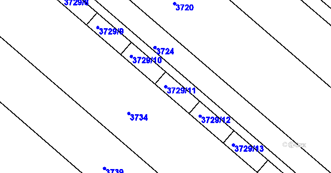 Parcela st. 3729/11 v KÚ Chylice, Katastrální mapa