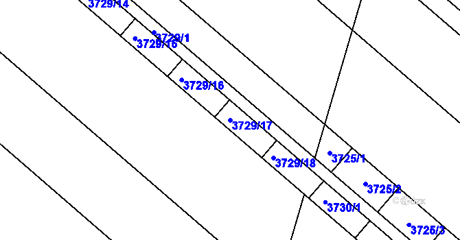 Parcela st. 3729/17 v KÚ Chylice, Katastrální mapa