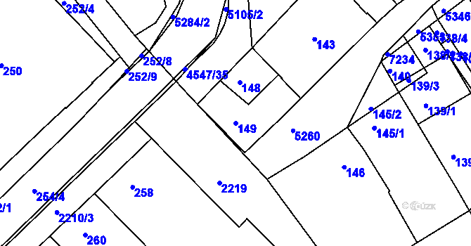 Parcela st. 149 v KÚ Ostrožská Nová Ves, Katastrální mapa