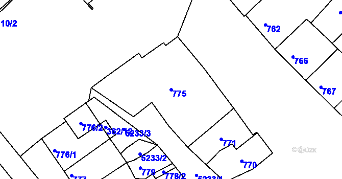 Parcela st. 775 v KÚ Ostrožská Nová Ves, Katastrální mapa