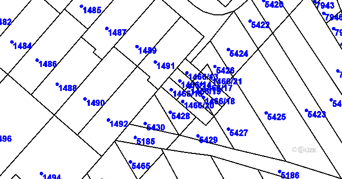 Parcela st. 1466/15 v KÚ Ostrožská Nová Ves, Katastrální mapa