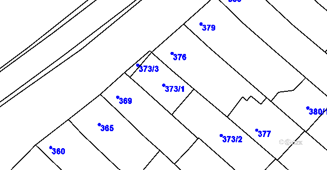Parcela st. 373/1 v KÚ Ostrožská Nová Ves, Katastrální mapa