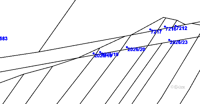 Parcela st. 2026/19 v KÚ Ostrožská Nová Ves, Katastrální mapa