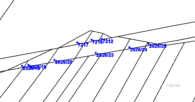 Parcela st. 2026/22 v KÚ Ostrožská Nová Ves, Katastrální mapa