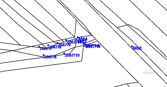 Parcela st. 2067/14 v KÚ Ostrožská Nová Ves, Katastrální mapa