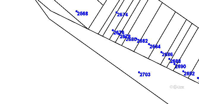Parcela st. 2675 v KÚ Ostrožská Nová Ves, Katastrální mapa