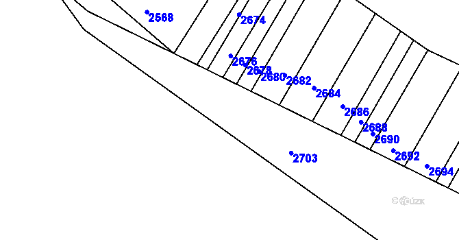 Parcela st. 2679 v KÚ Ostrožská Nová Ves, Katastrální mapa