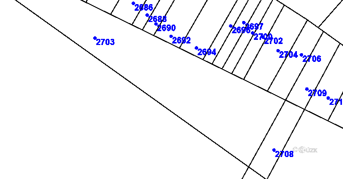 Parcela st. 2693 v KÚ Ostrožská Nová Ves, Katastrální mapa