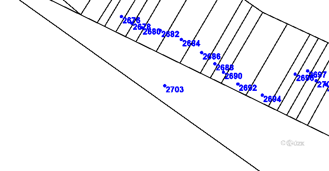 Parcela st. 2703 v KÚ Ostrožská Nová Ves, Katastrální mapa